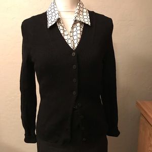Black Wool Cardigan Sweater